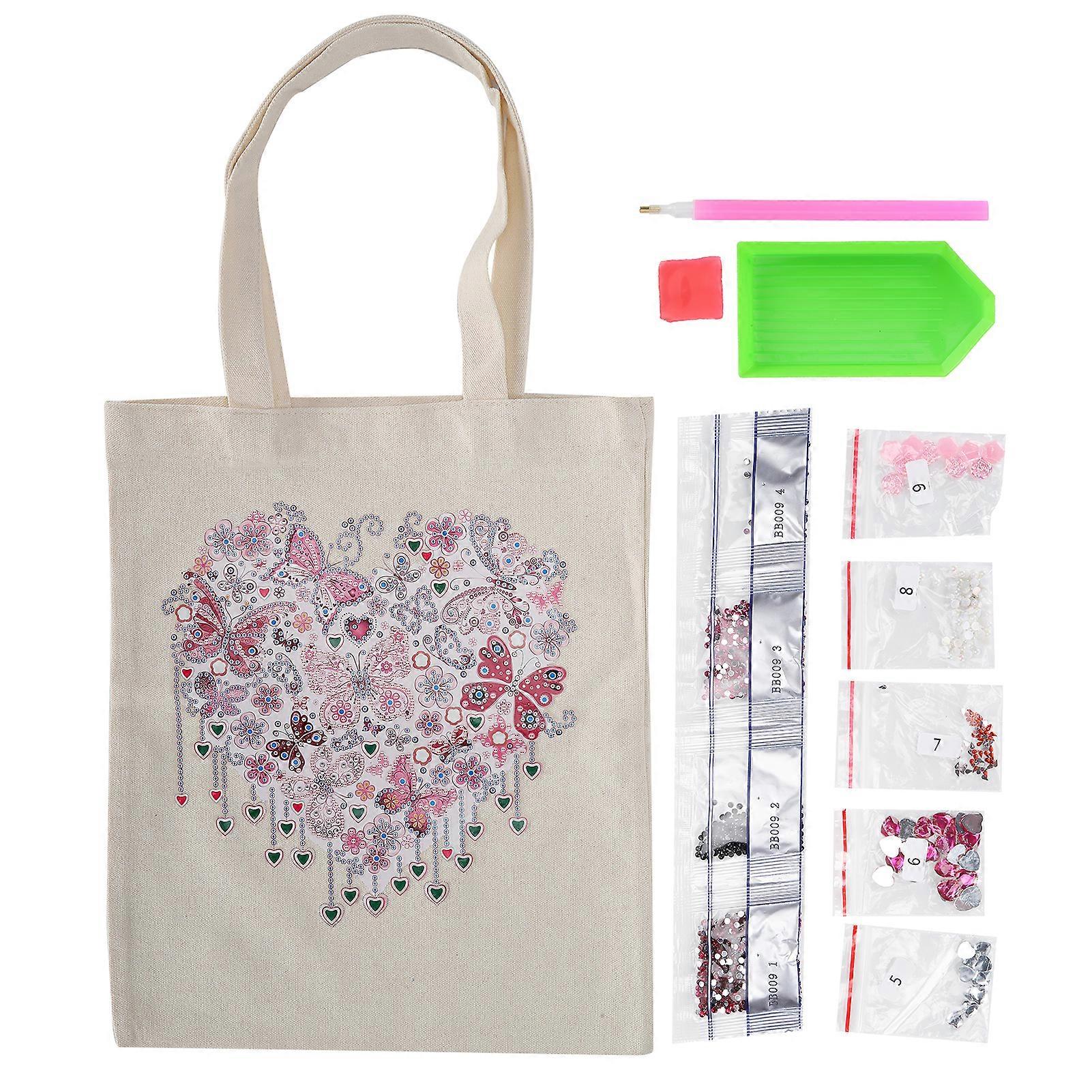 Diamond Painting Bag Kit, Canvas Bag, Resin Rhinestone Handbag, Handmade, Reusable (BB009)