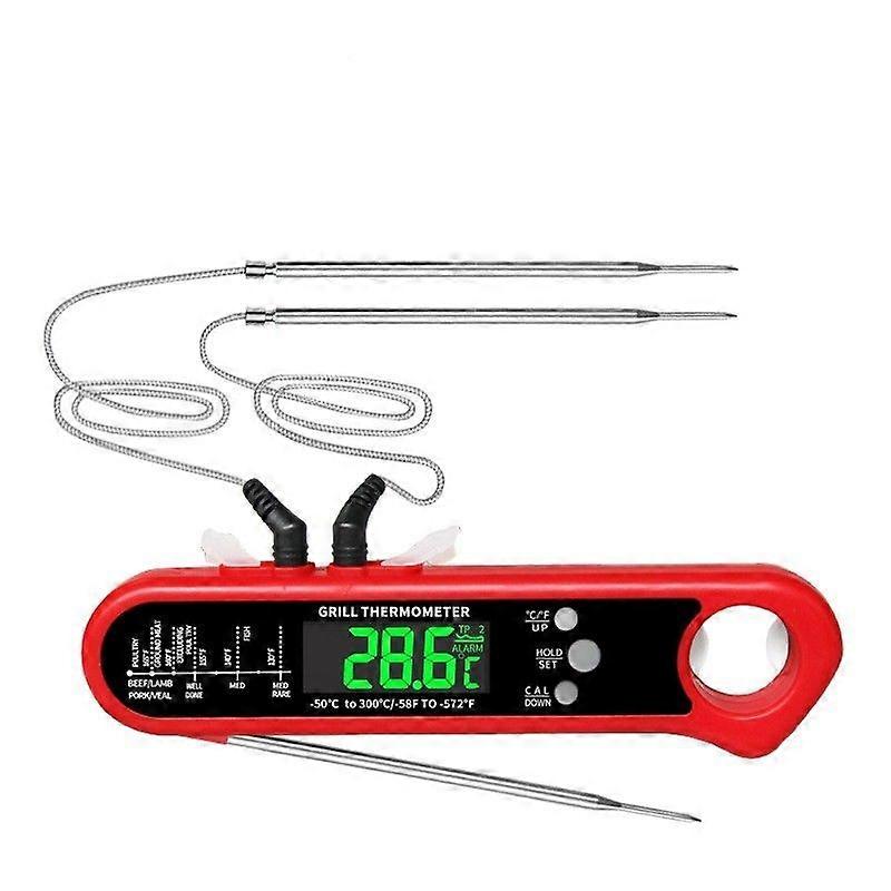 Food thermometer kitchen meat food barbecue thermometer dual probe with alarm function