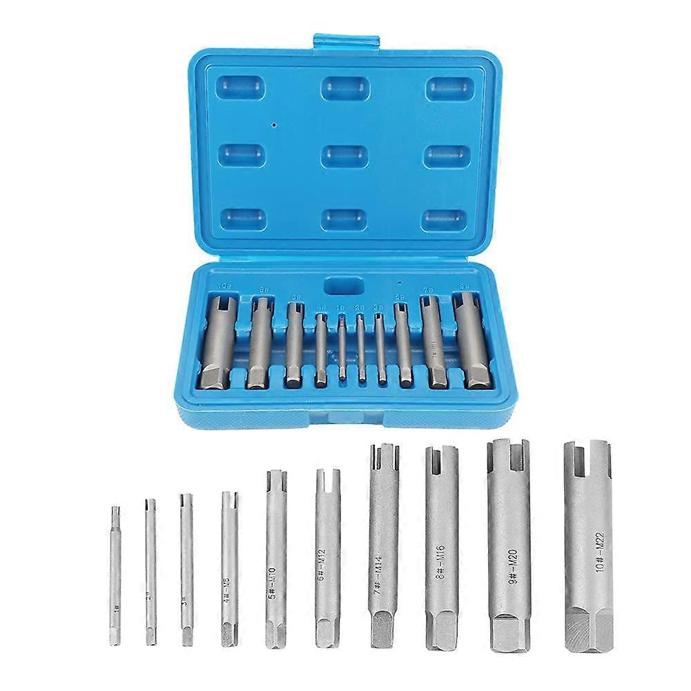 Screw Extractor,Steel Broken Head Taps Remover Stripped Screw Tap Extractor Set (10pcs)