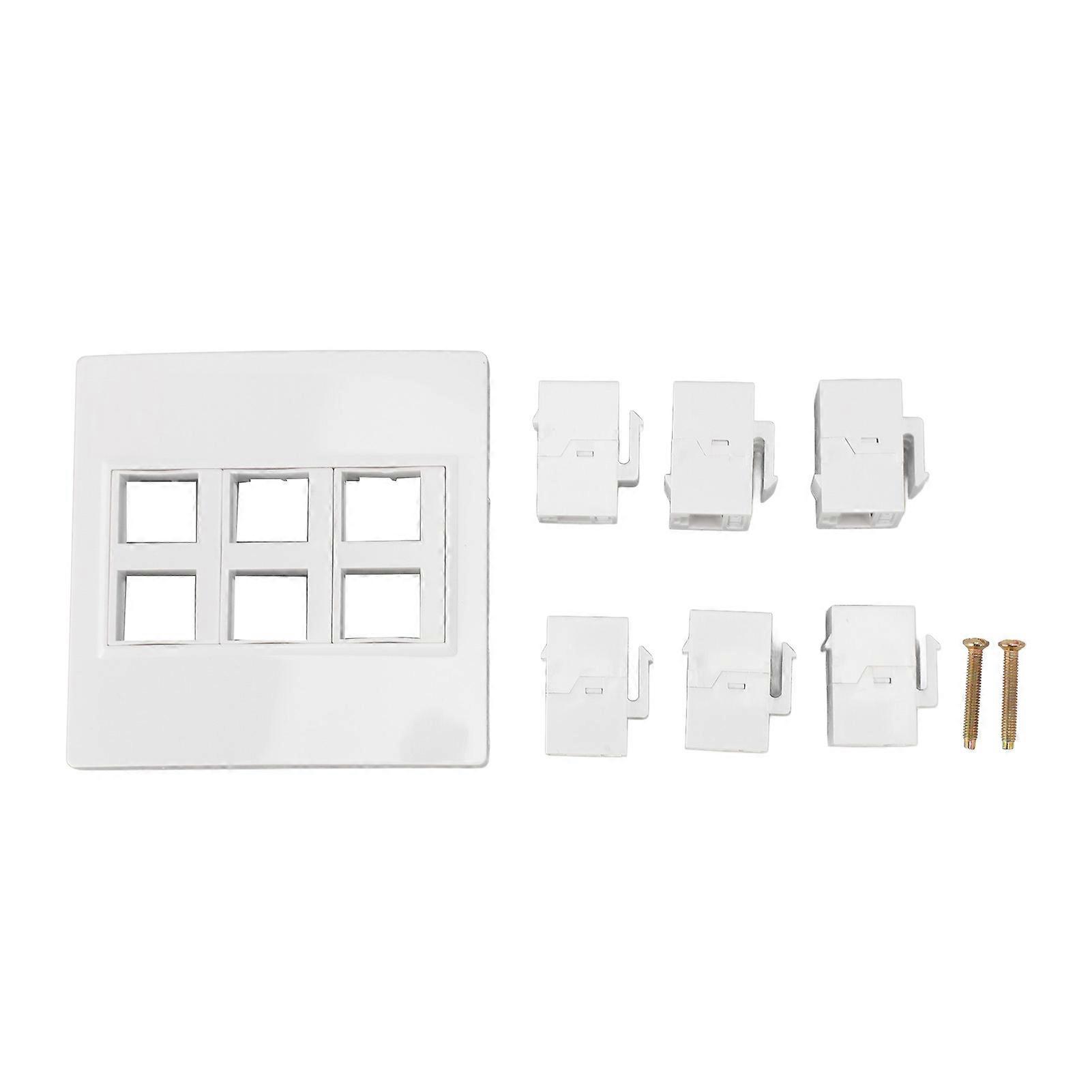 6 Port Cat 6 Ethernet Wall Plate Removable to Female Wall Plate for Cat6 6a 5 5e Ethernet Devices