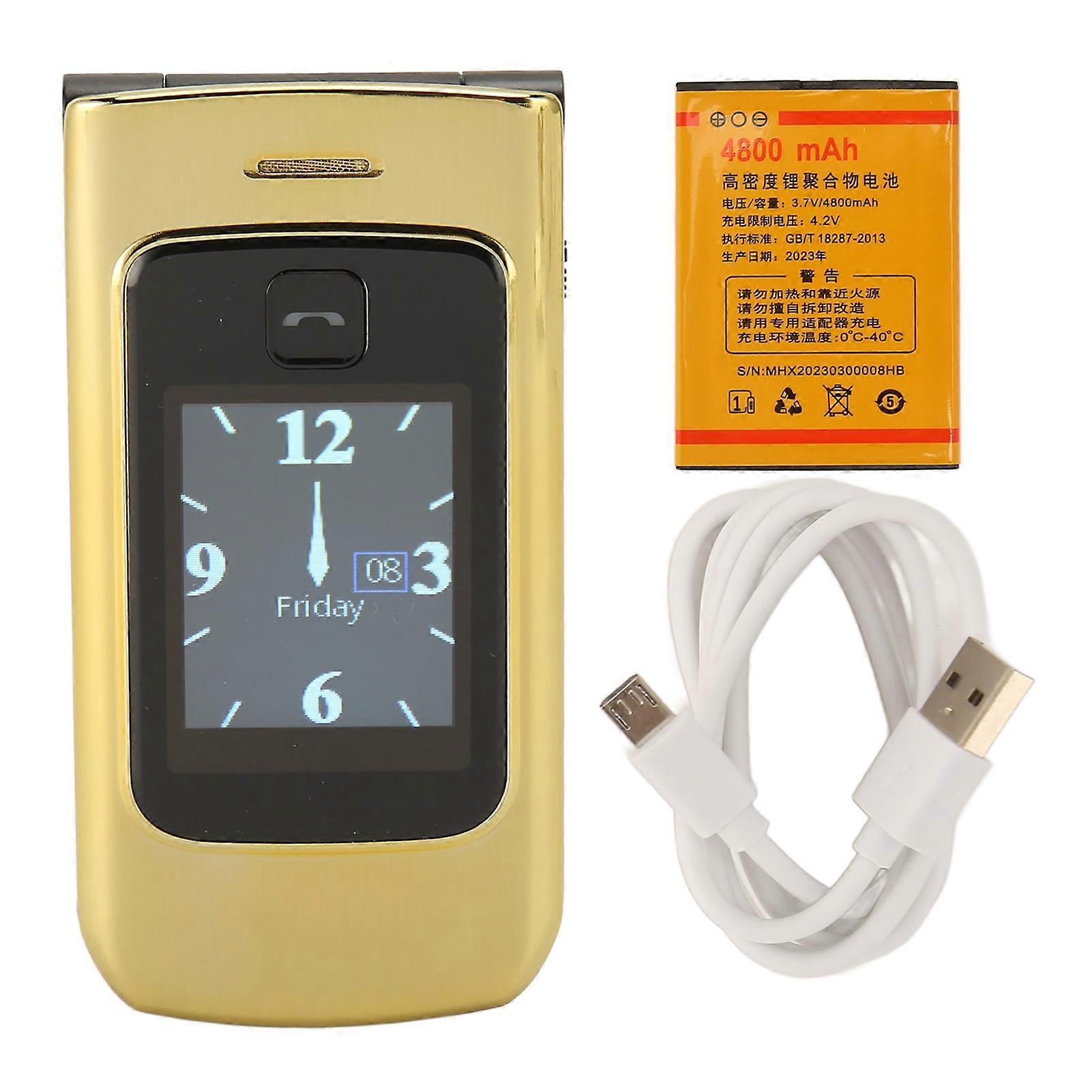 YEEMI K21+ 4G Flip Cell Big Button 2.6in 1.77in Dual Screen Loud Sound 4800mAh Battery Speed Dial Basic Mobile Phone with SOS for Senior