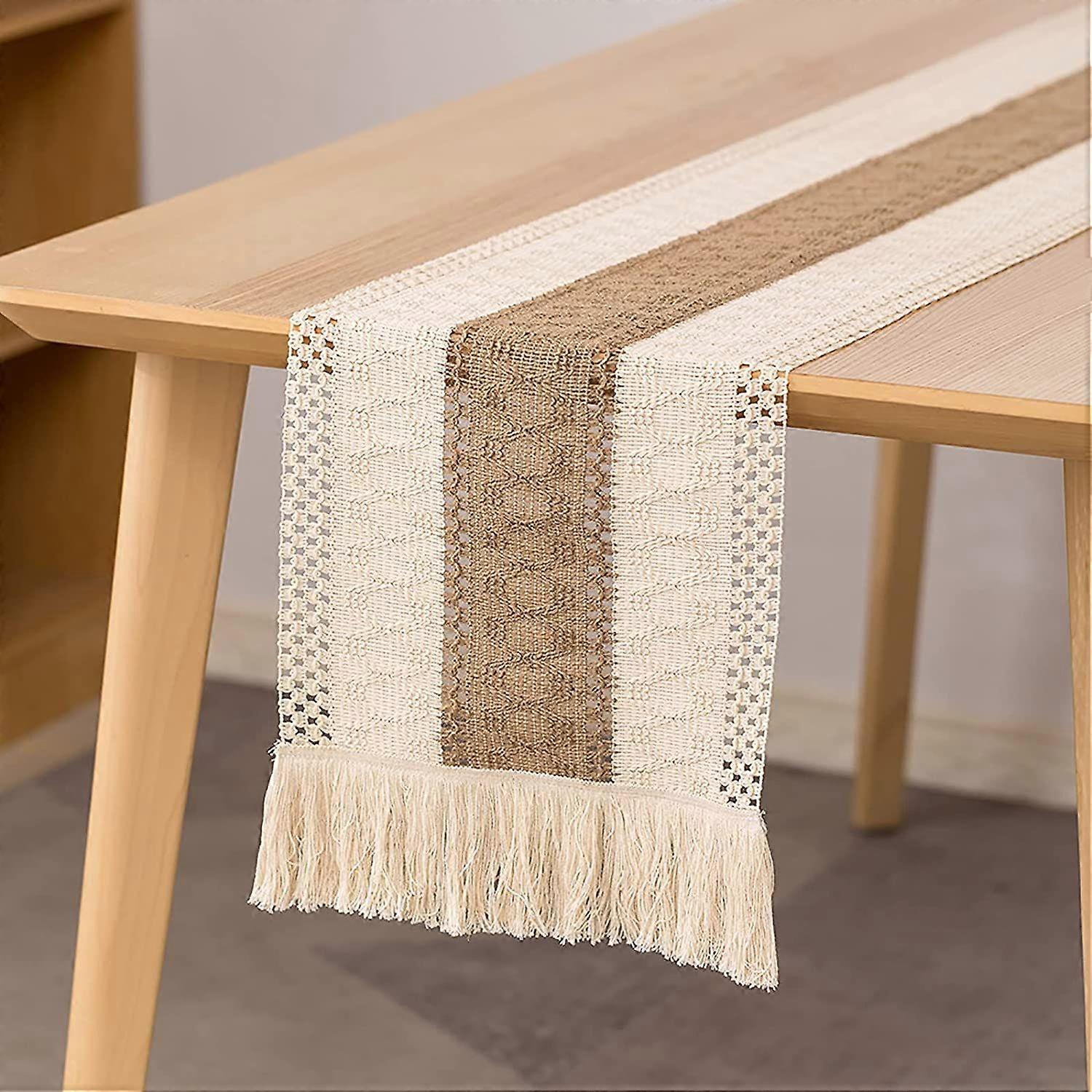 Table Runner,180cm,Bohemian Crochet Lace Tassel Table Decor