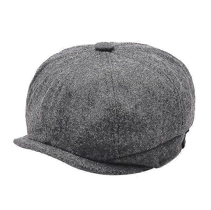 British Style Octagonal Winter Wool Hat Gatsby Cap