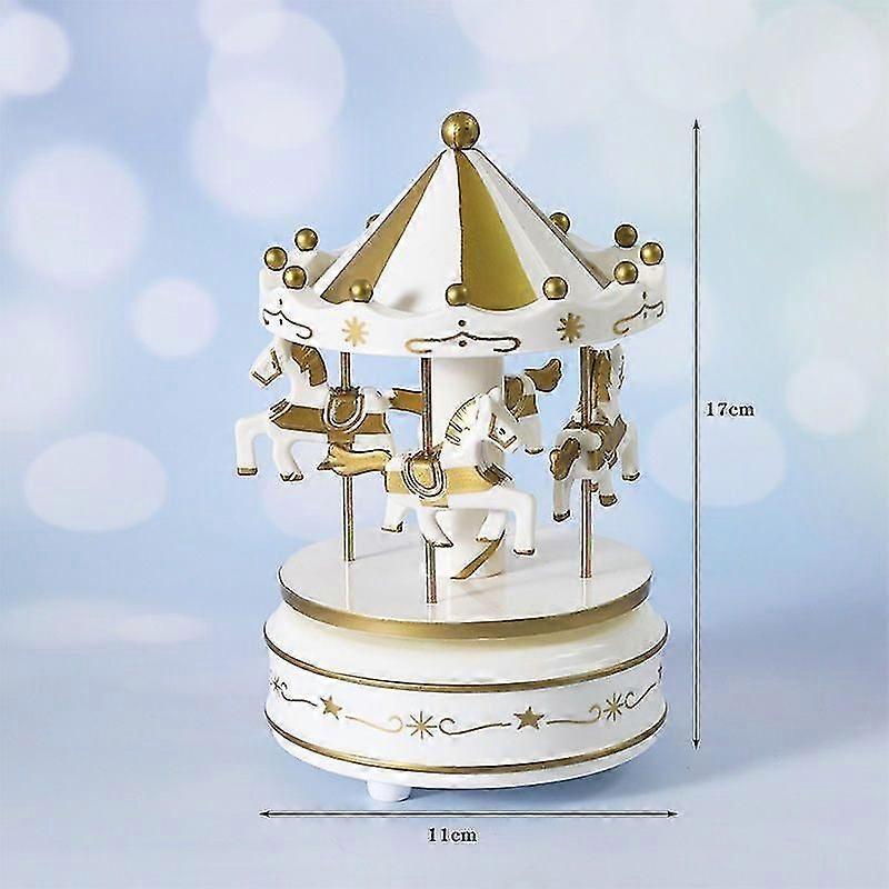誕生日クリスマスバレンタインギフトオルゴールは、木製の馬のラウンドアバウトカルーセルを巻き上げます