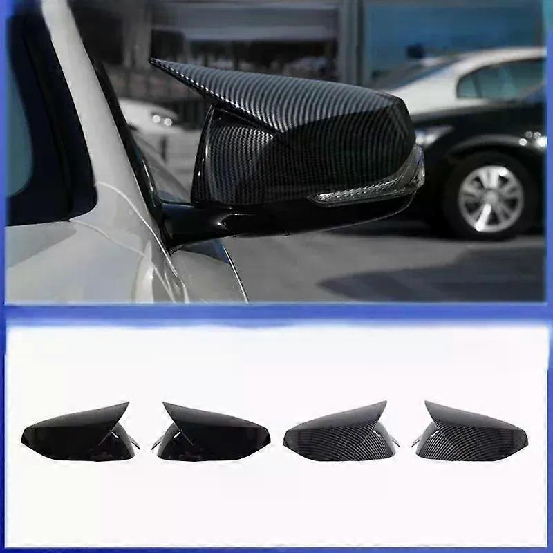 1 pair Rear View Side Case Trim M Style Car Rearview Mirror Caps for Infiniti Q50 Q60 QX30 Q70 2014-2022 Black/Carbon pattern