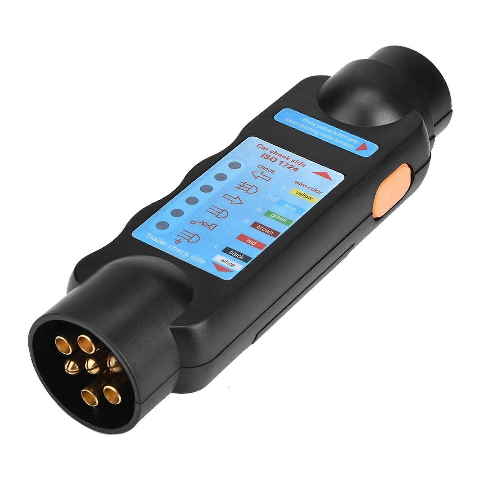 12V 7 Pin Trailer Tester Plug European Wiring RV Connector Tester Socket Cable LED Diagnostic For Truck RV Semi Trailer