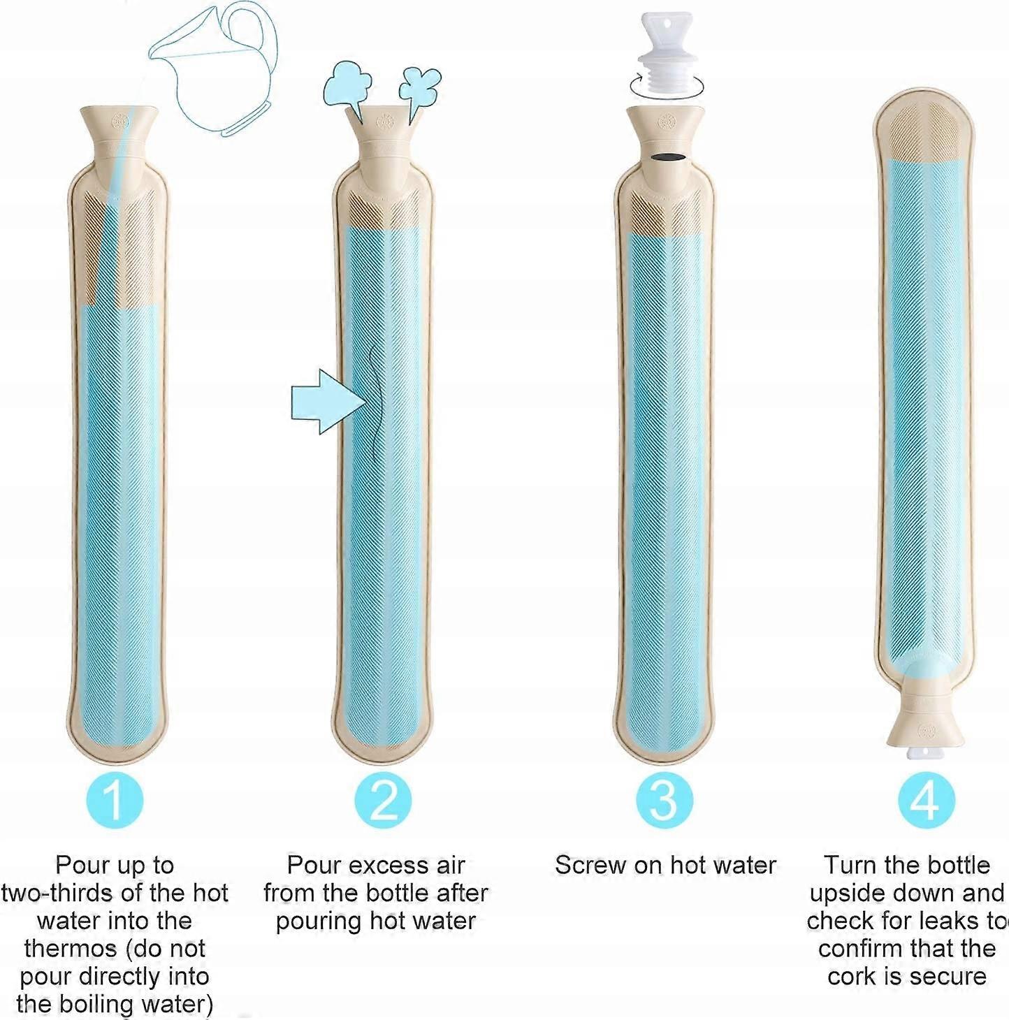 Borsa dell'acqua calda in gomma nera 2 l