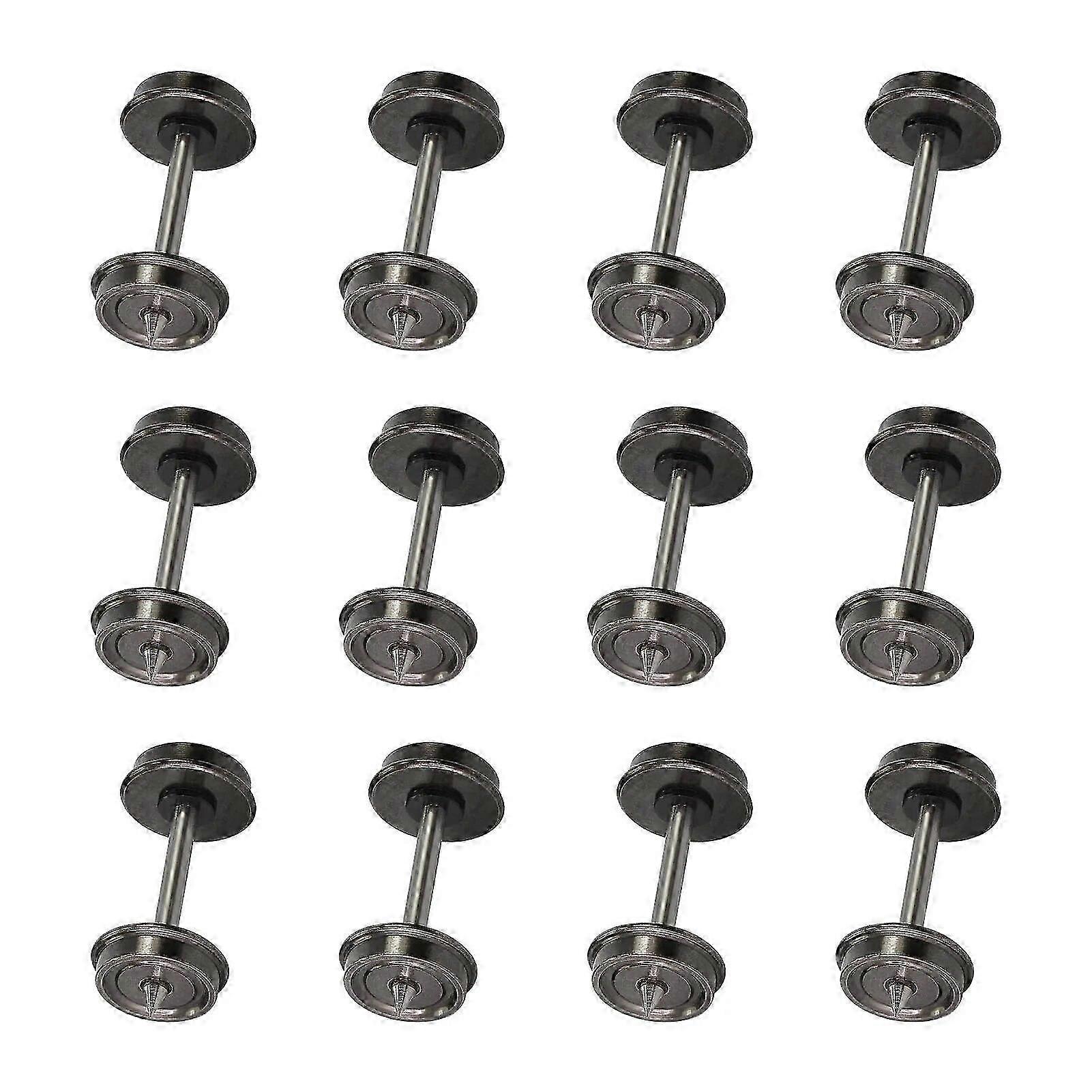 Evemodel 12pcs HO Scale 1:87 33 Metal DC Wheels for Model Trains DC Wheelsets C8725