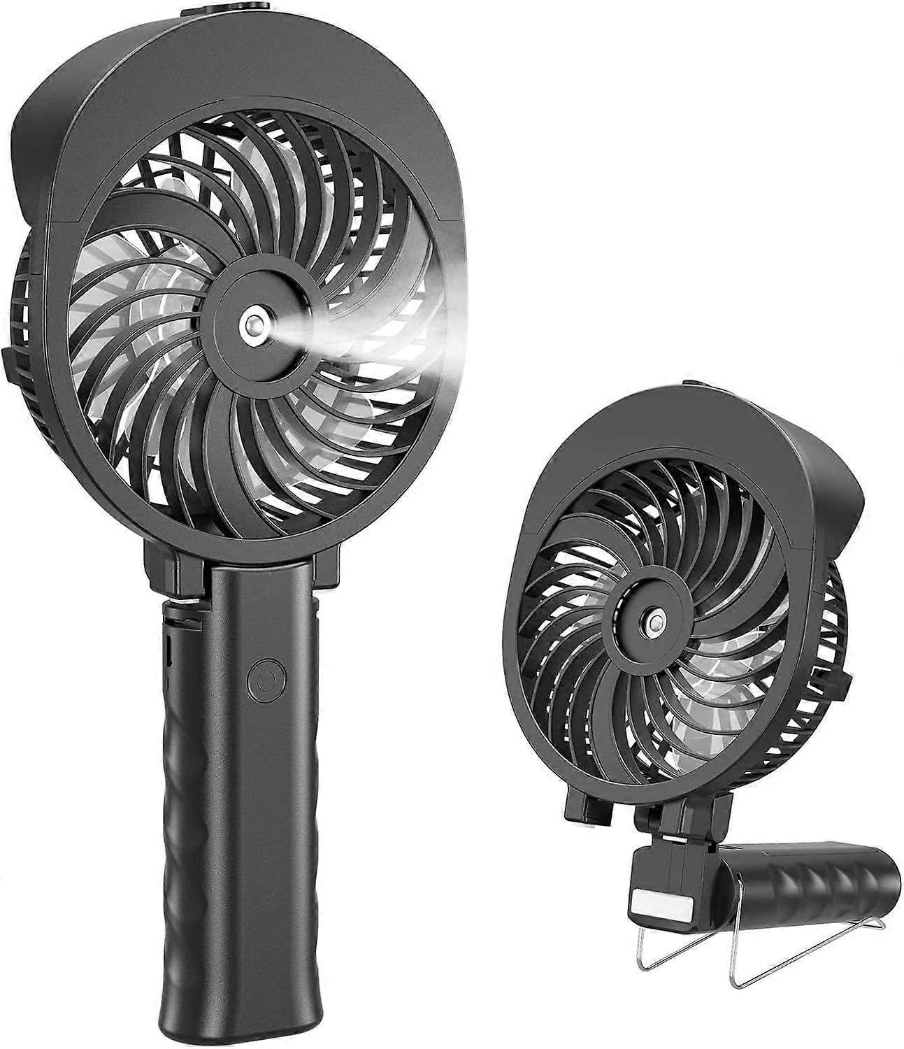 Hand Held Fan Misting Handheld Rechargeable Fans Battery Operated Portable 3 Speeds & 55ml Spray &180Foldable With Metal Clip USB Personal Water Fan F
