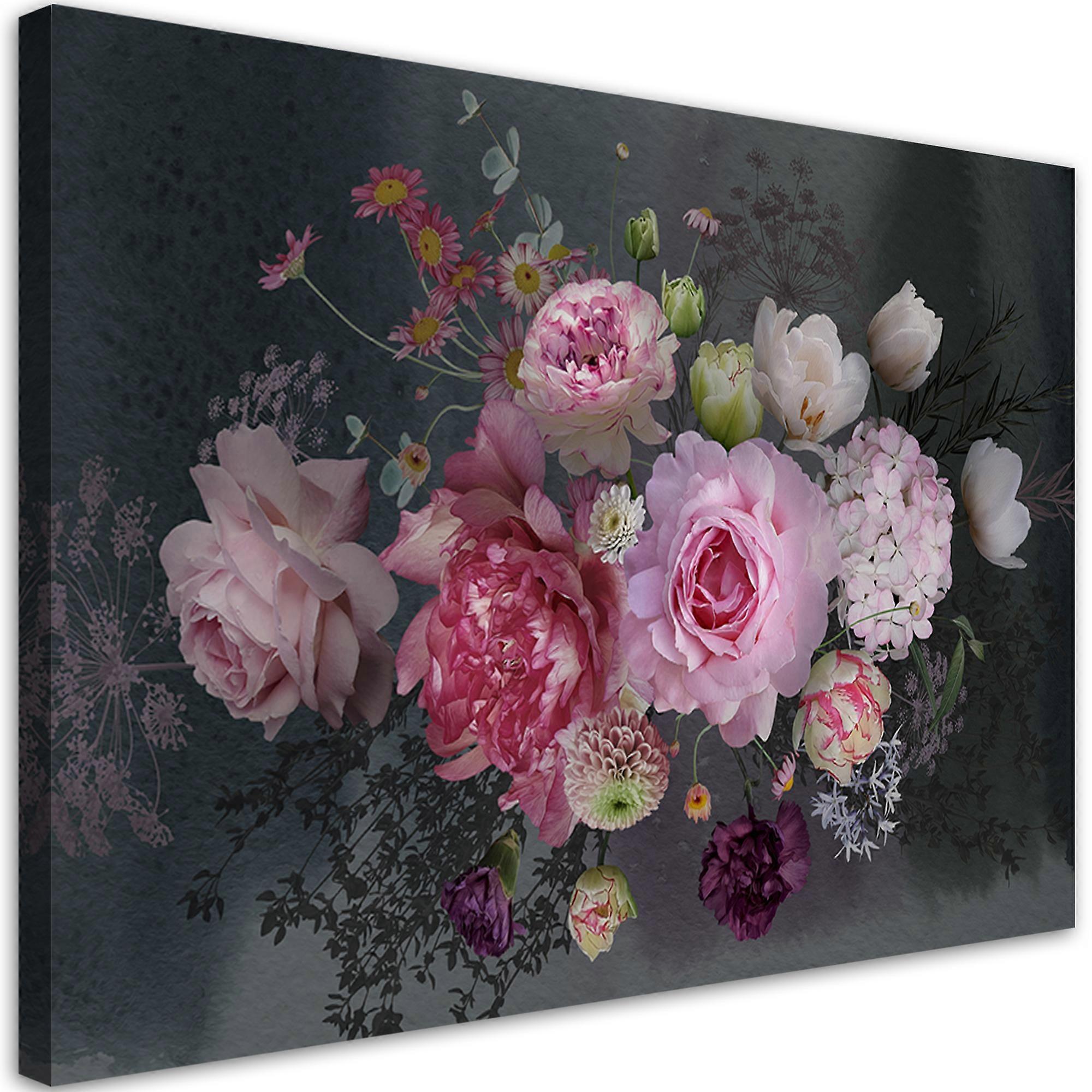 Lienzo, Ramo de flores vintage - 60x40