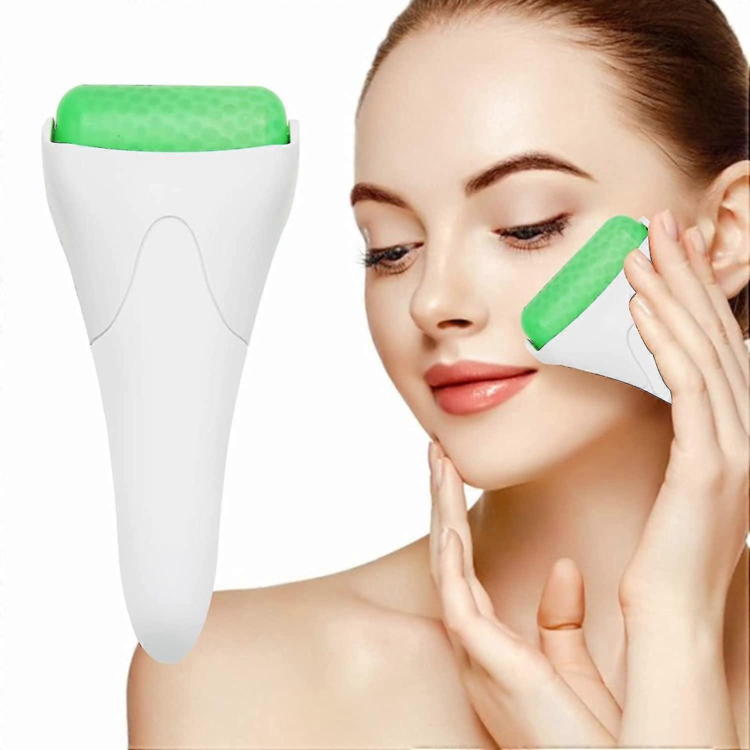 Ice Roller For Face Facial Skin Care Tools Set Face Roller Massager - Reduce Wrinkles Puffiness Migraine Pain Relief (pinkgreen)