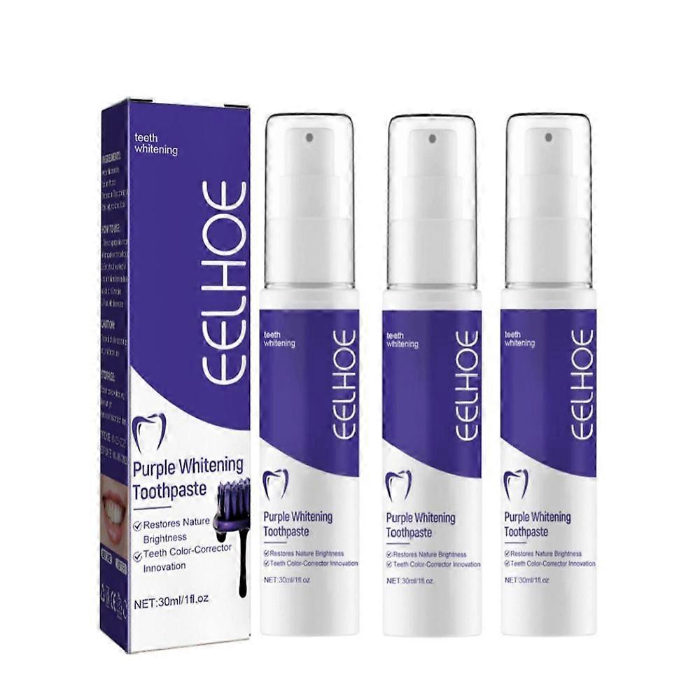 1-3PCSパープルトゥースホワイトニング歯磨き粉-パープル歯磨き粉ホワイトニング-黄色のアンダートーン、非侵襲的な処方、安全な日常使用ティートを即座に取り除きます