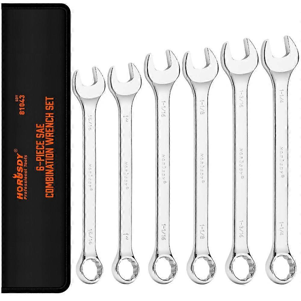 Sedy 6Pc Extra Big Imperial Combination Spanner Ring Open Ended Combo Wrench Work Other Wrenches & Spanners