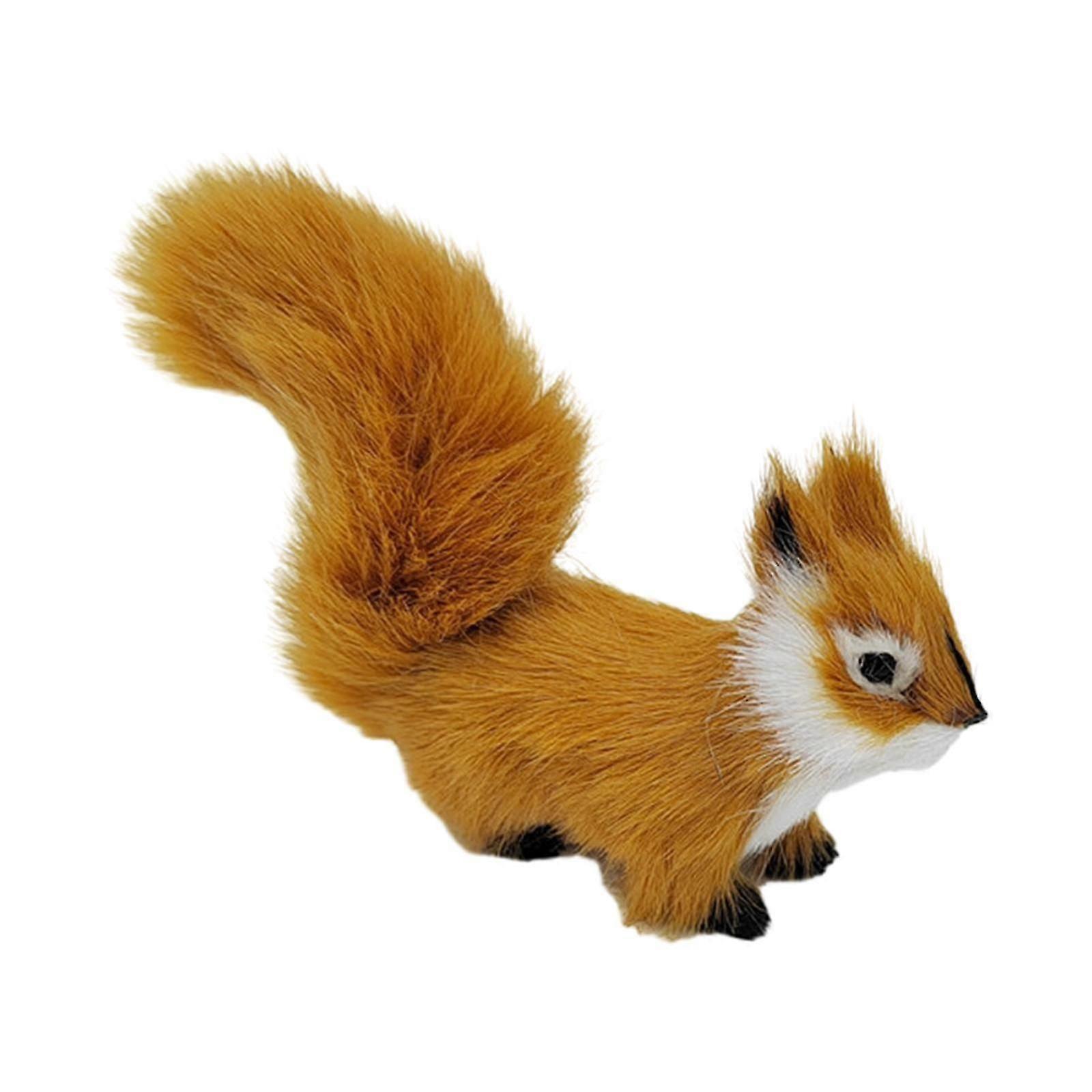 Plush Squirrel Ornament Squirrel Figurine Decorative Simulation Squirrel Plush 12cm Xmas Holiday Party Plush Stuffed Squirrel