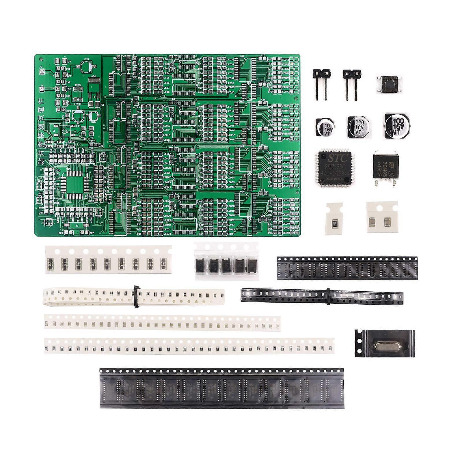 Soldering Practice Kit for DIY SMD SMT Welding Skill Training Board with 300 Elements for Beginners