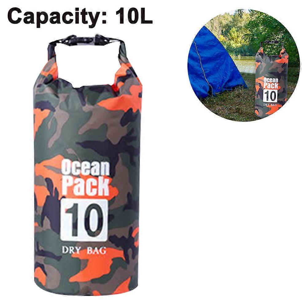 Outdoor Camo Polyester Waterproof Bag-Orange Camo 10L
