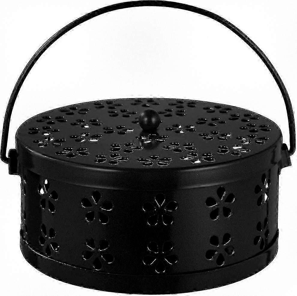 Portable Retro Incense Burner with Coil Holder in Black Color, Perfect for Creating a Relaxing Atmosphere