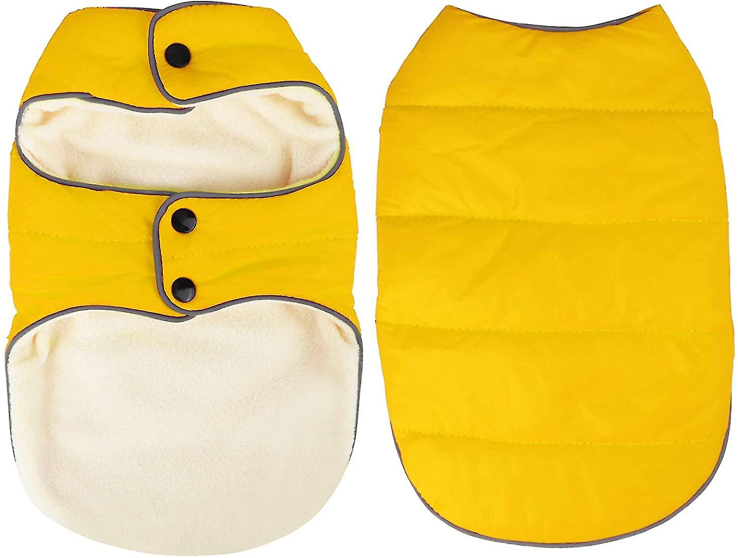 Winter Dog Jacket Warm With Reflective Stripe Fleece Lining