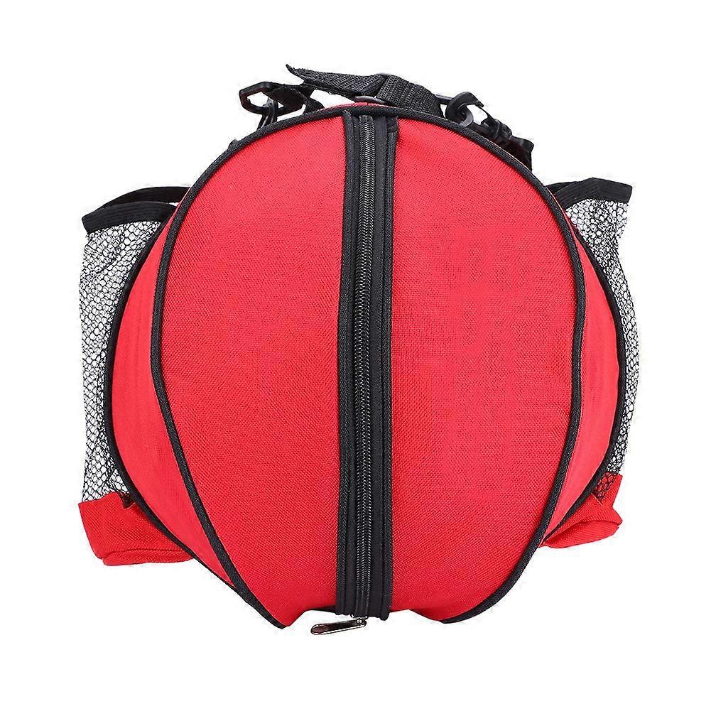 Soccer Bag Oxford Cloth With Detachable Adjustable Shoulder Strap And Mesh Pocket For Basketball And Football Red