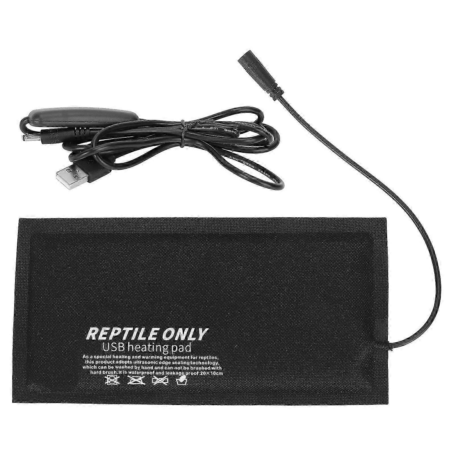 Reptile Heating Mat with USB Power & 3-Level Control for All Reptile Sizes