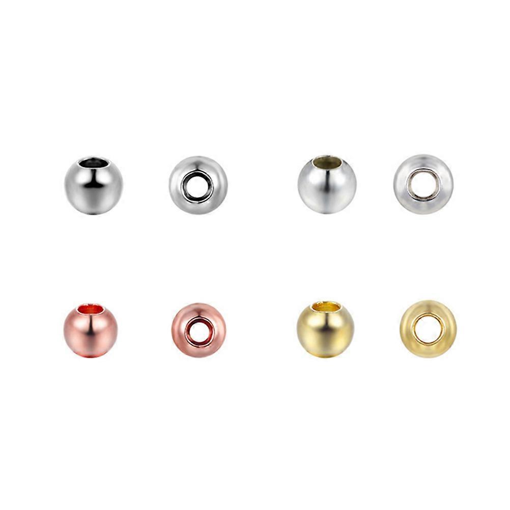 200pcs Rose Gold Metal DIY Beads, Printed Letters for Jewelry Making, Smooth Surface Loose Bracelet Beads, Craft Accessories for Handmade Necklaces