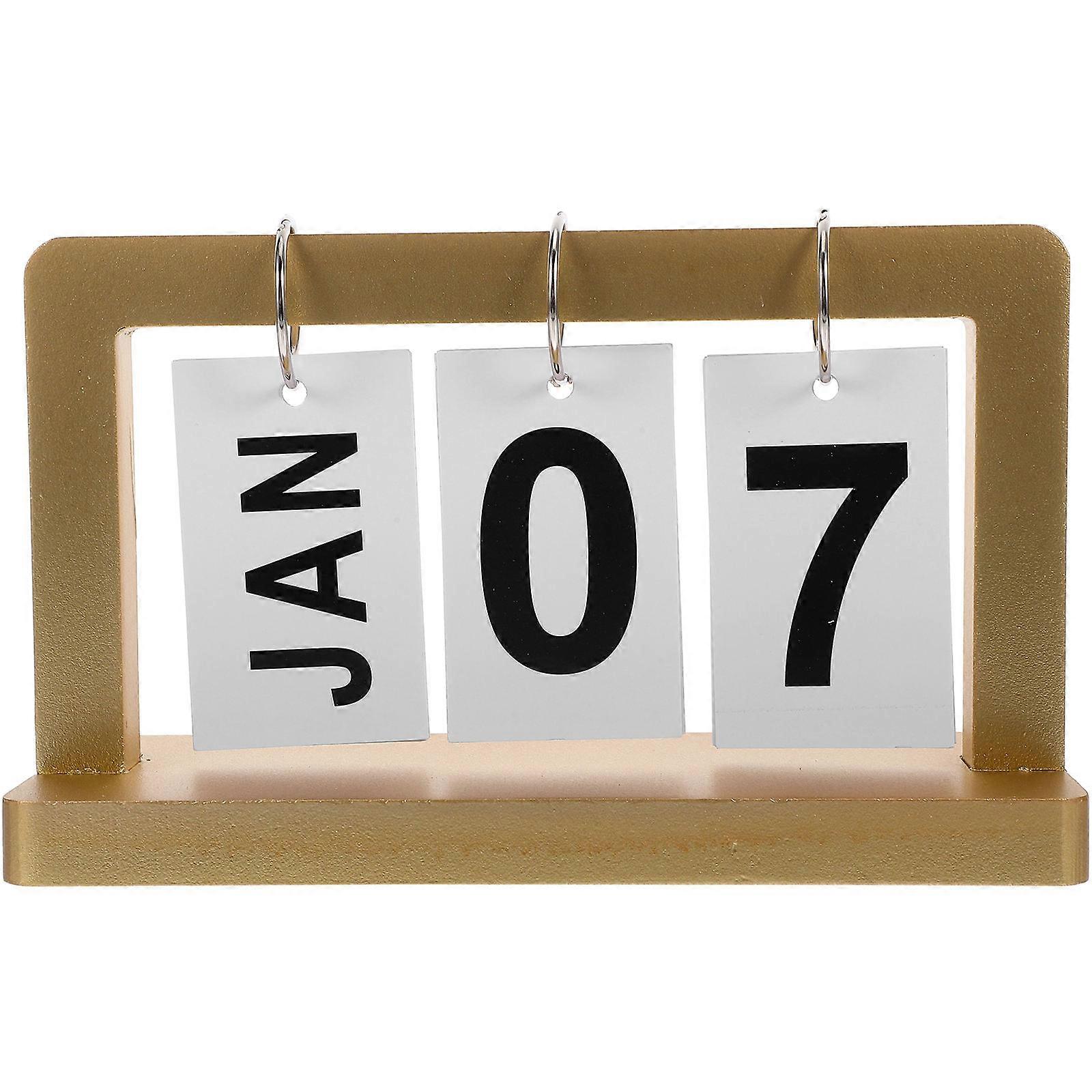 Wood Creative Calendar Daily Desk Calendar Rectangular Date Display Schools Homes Hotels 1Set