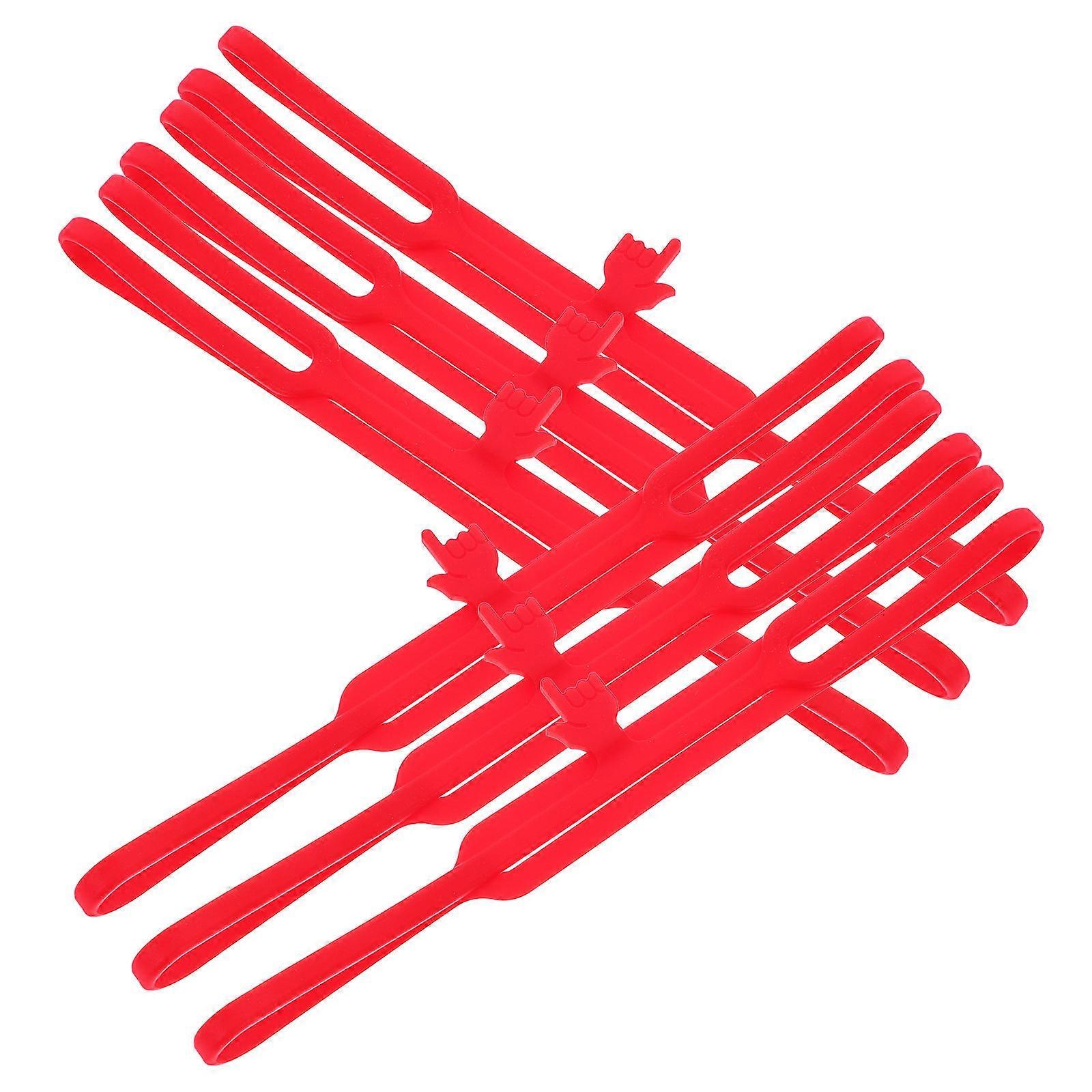 Creative Bookmarks Adorable Finger Point Bookmarks Red Silicone Book Markers For Reading 6Pcs