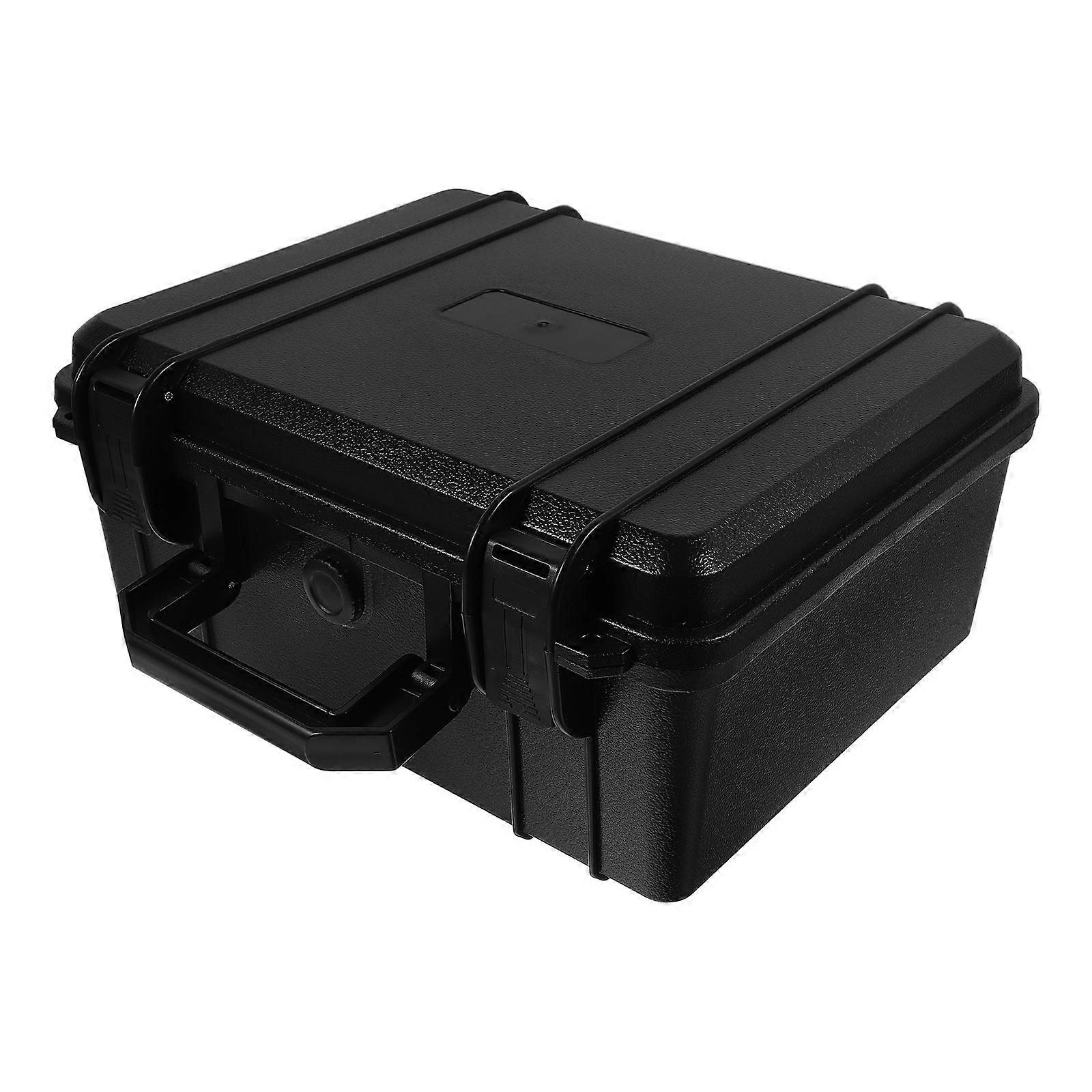 Tool Carrying Case Lockable Tool Case Travel Supplies Protection Rectangular Black 1Pack