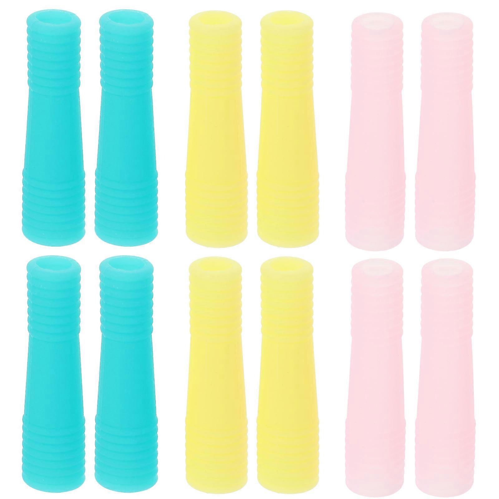 マニキュアはさみカバー滑り止めグリップネイルアートはさみピンセットカバー4.8x1.3cm 12個