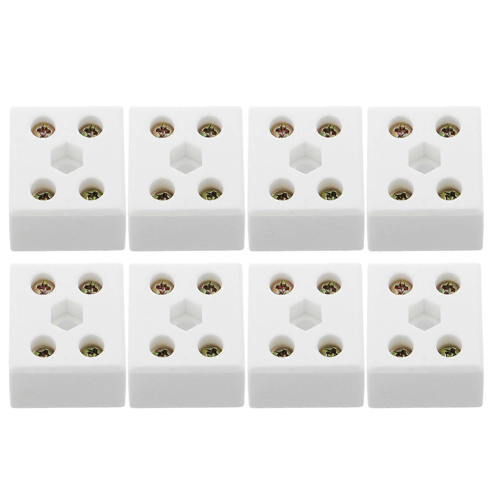 High Temp Wire Connectors Ceramics Terminal Blocks For Stage Lighting 3.50X3.00X3.00CM Compact Structure 8Pcs