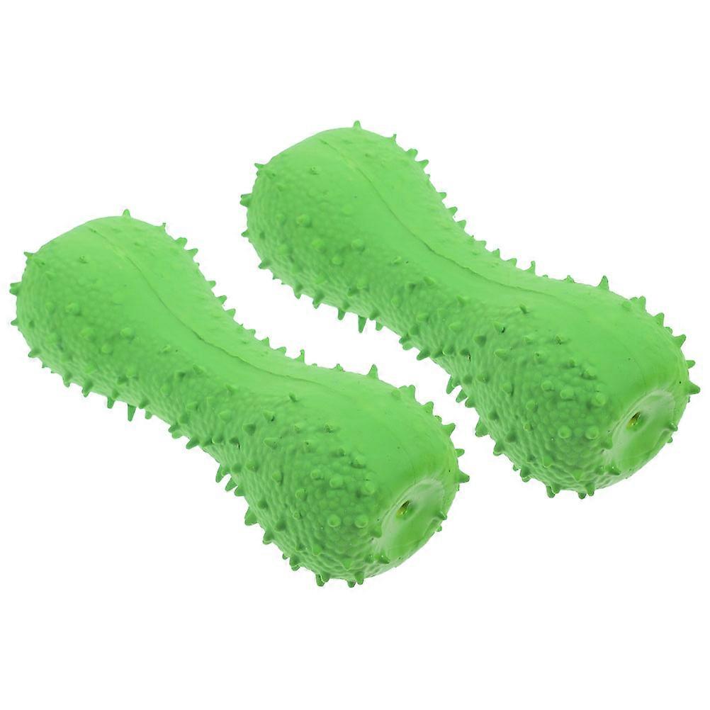 Squeaky Dog Chew Toys TPR Dog Toy For Chewing Sessions Light Green Durable Chewing 2Pcs