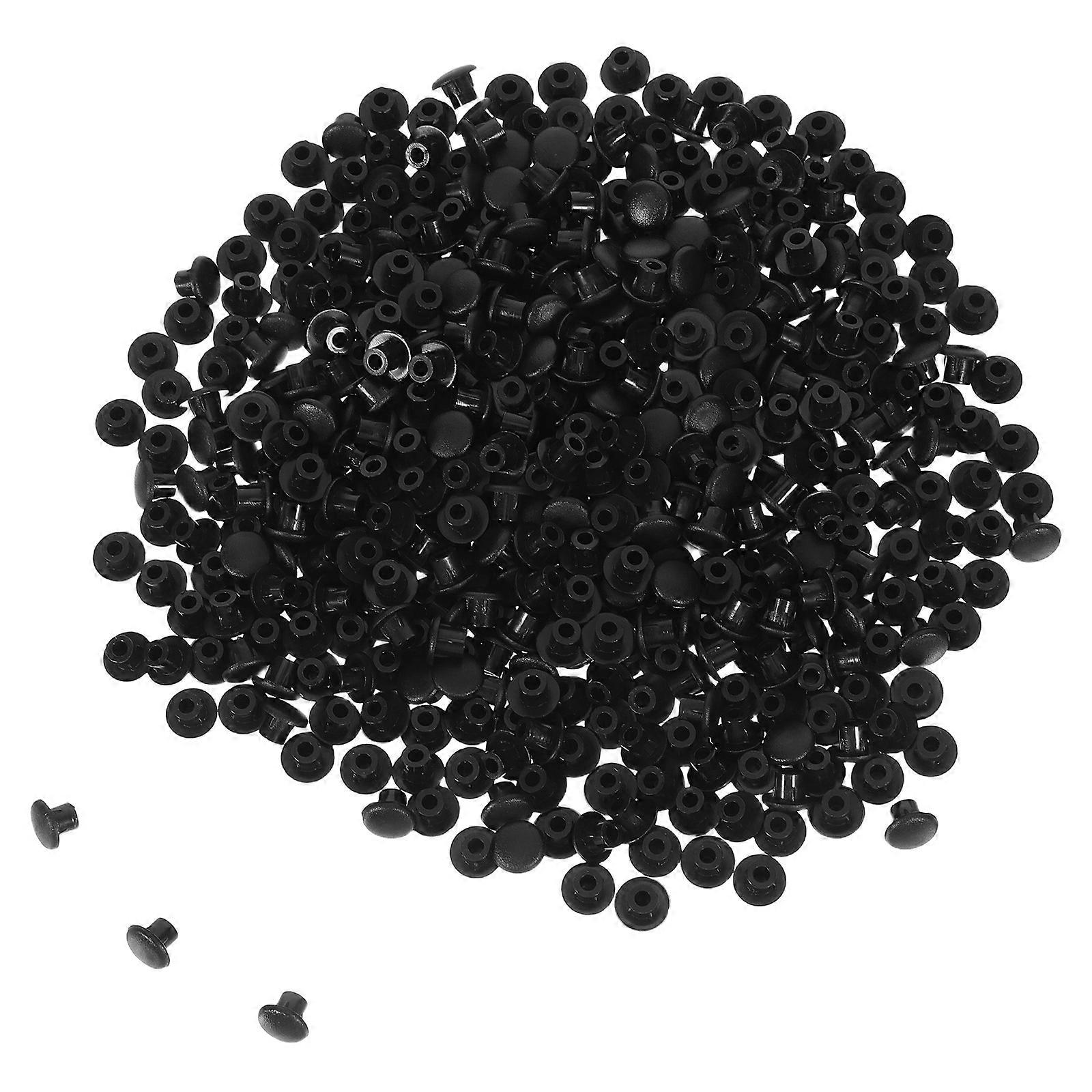 Furniture Hole Cover Socket Screw Covers Black 0.80X0.80X0.60CM Round Shape PP Material Prevent Debris 500Pack