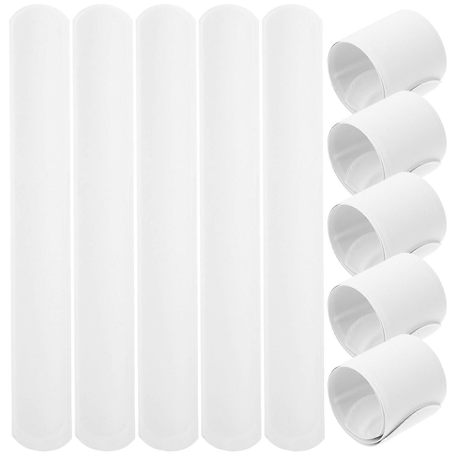 50pcs White DIY Slap Bracelets Lightweight Wristbands for Party Favors, Safe Rounded Edges, Custom Graffiti Design