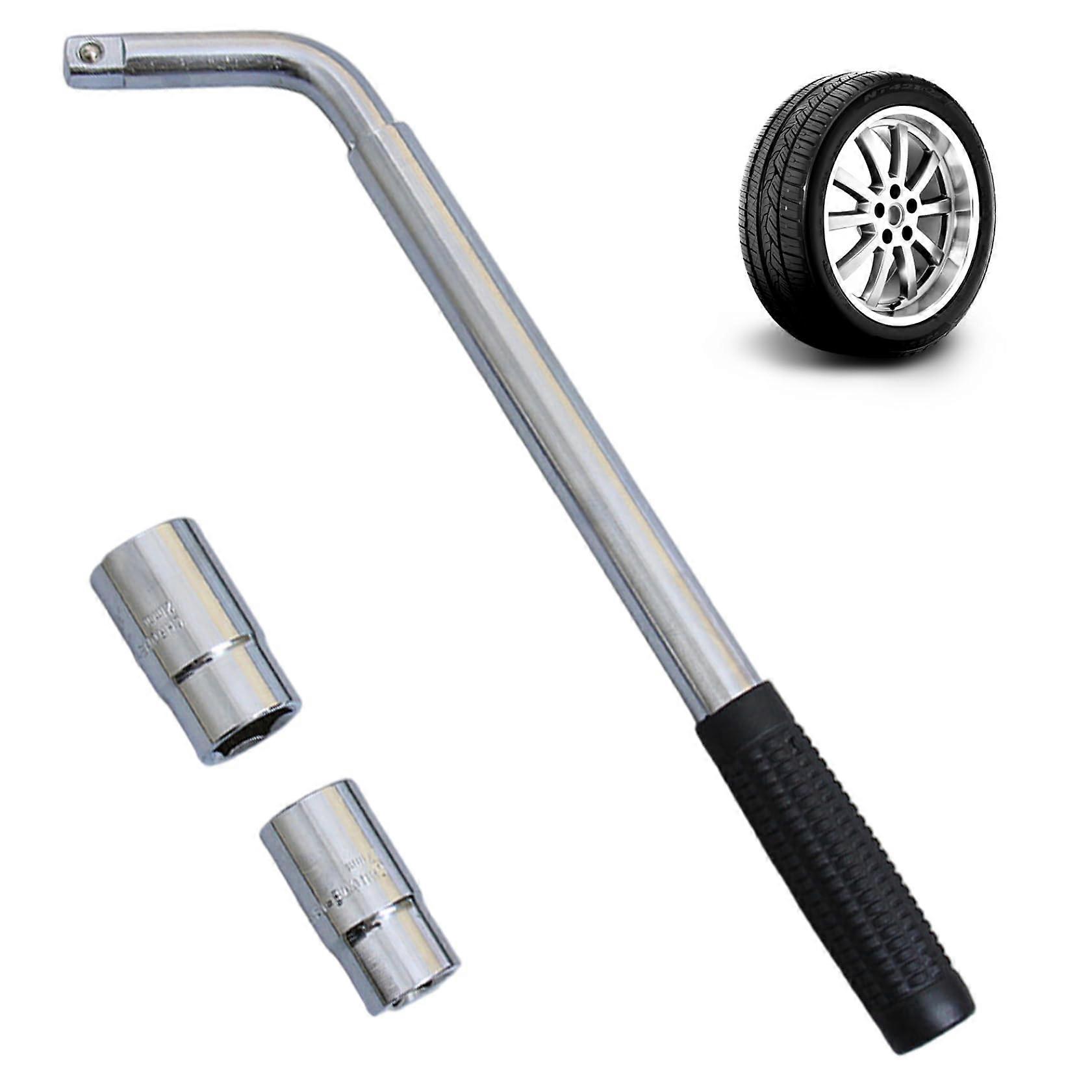 Nut Removal Tool Telescopic Wrench with 17/19mm and 21/23mm Sockets for Automotive Wheel Lug Nut Removal