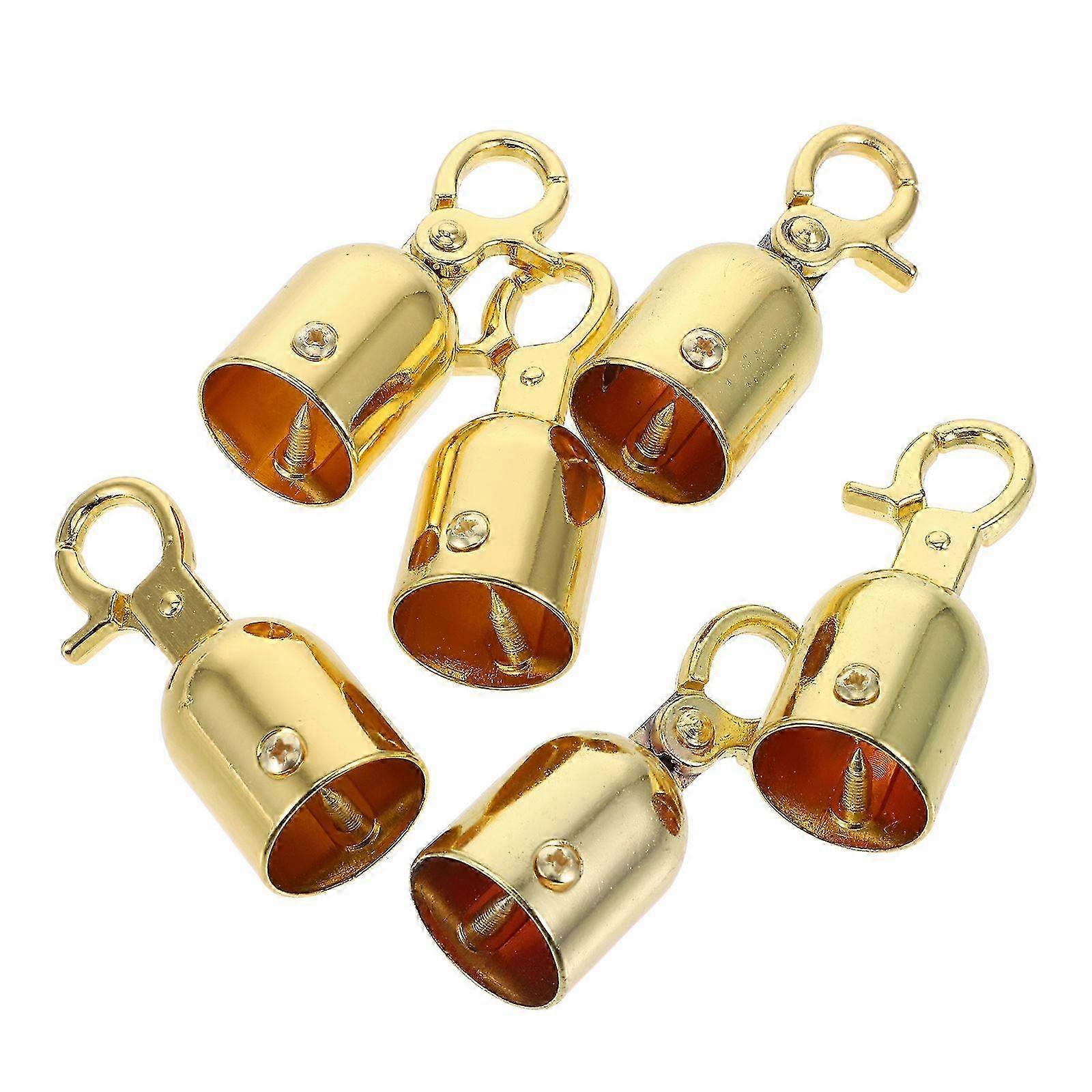 6-Pack Rope End Caps with Snap Hooks & Lobster Claws for Crowd Control, Queue Divider