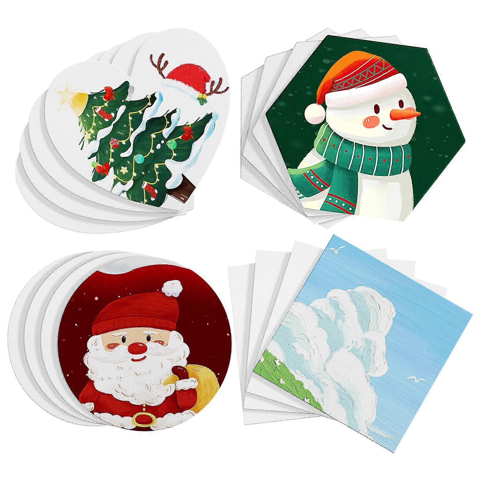 Mini Painting Canvas Panel Set Fridge Accessory Office Use 7.50X6.00X0.30cm Note-taking 16Pcs