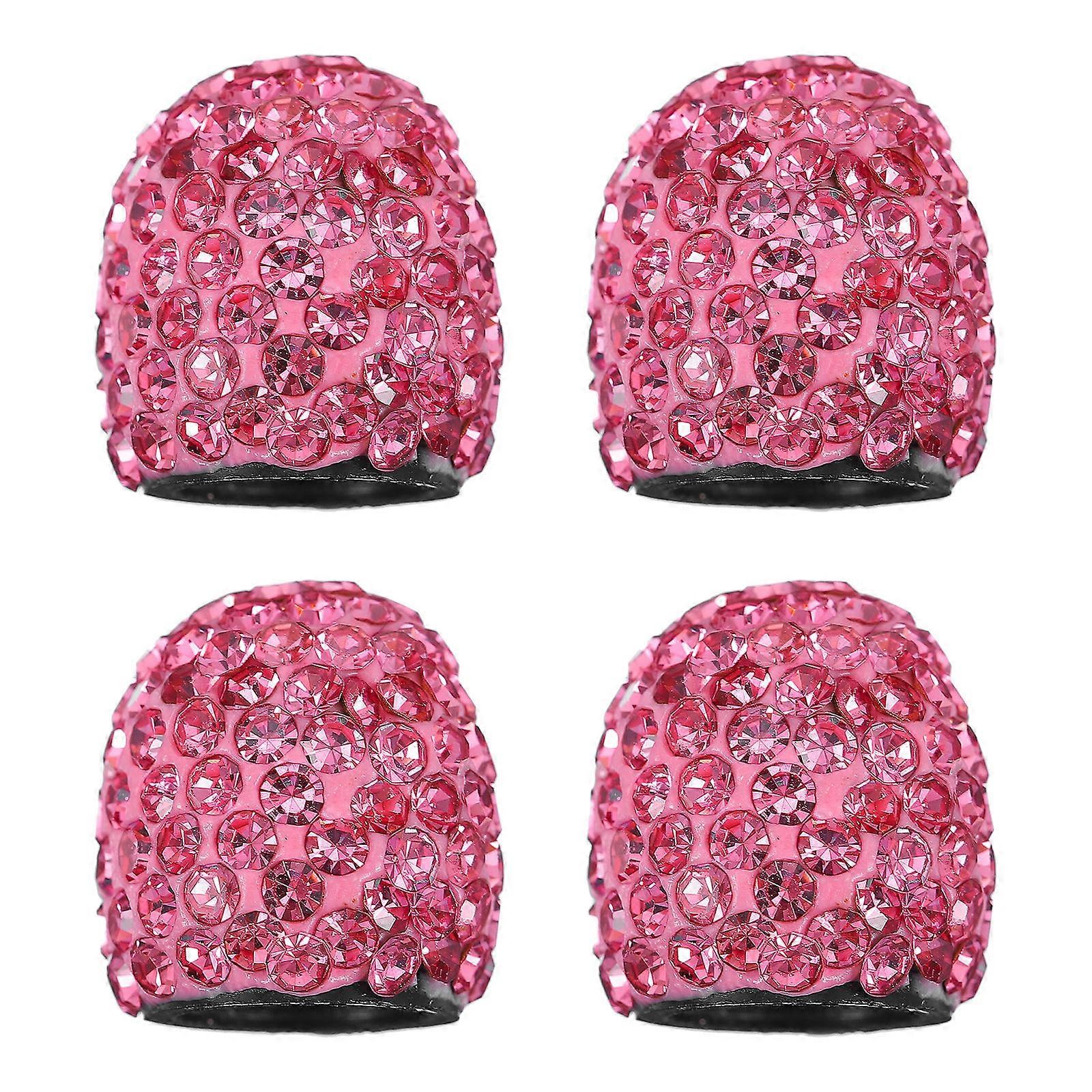 4pcs Rhinestone Car Valve Stem Caps Universal Tire Valve Covers