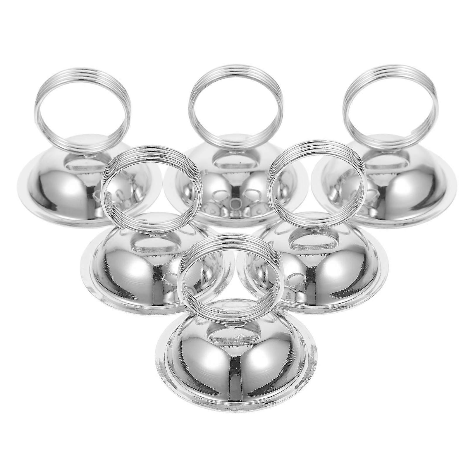Card Holders Metal Table Number Holders Circular Base Modern Restaurant Tables Iron 2.16X2.16X1.97IN Menu Display 6Pcs