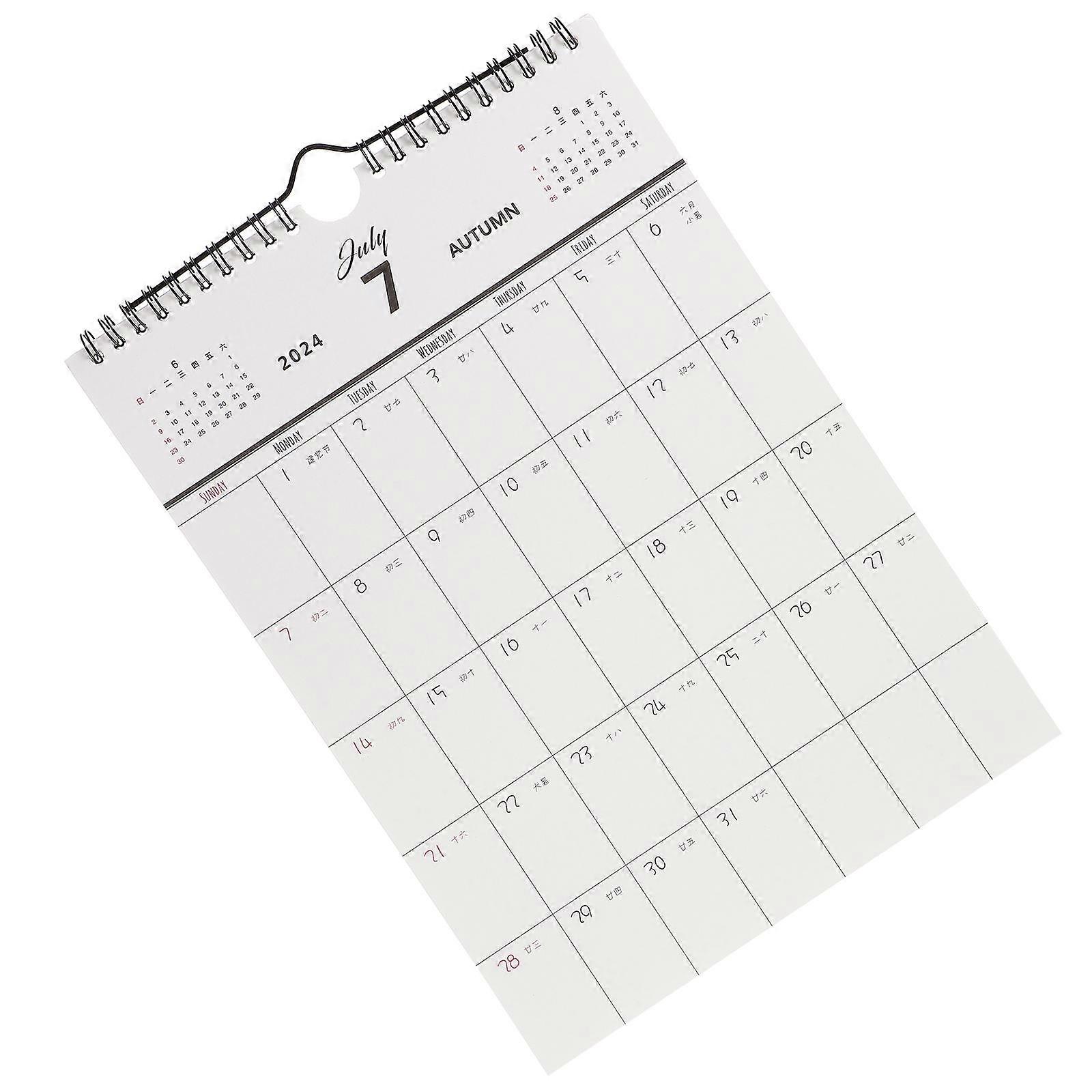 Memo Calendars Sturdy Wall Calendar Housewife Calendar For Home Use Rectangular Simple Design 1Pack