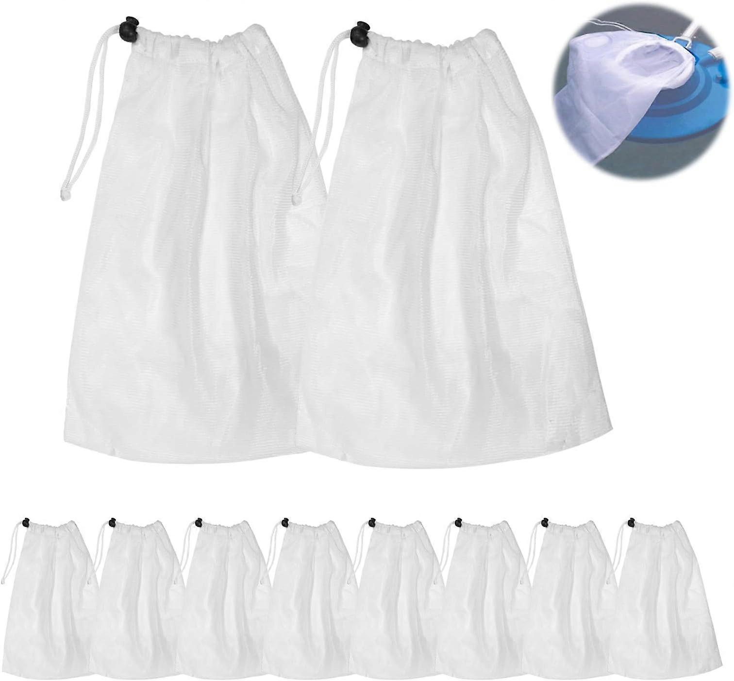 10-Piece Swimming Pool Sewage Suction Replacement Mesh Bag with Drawstring