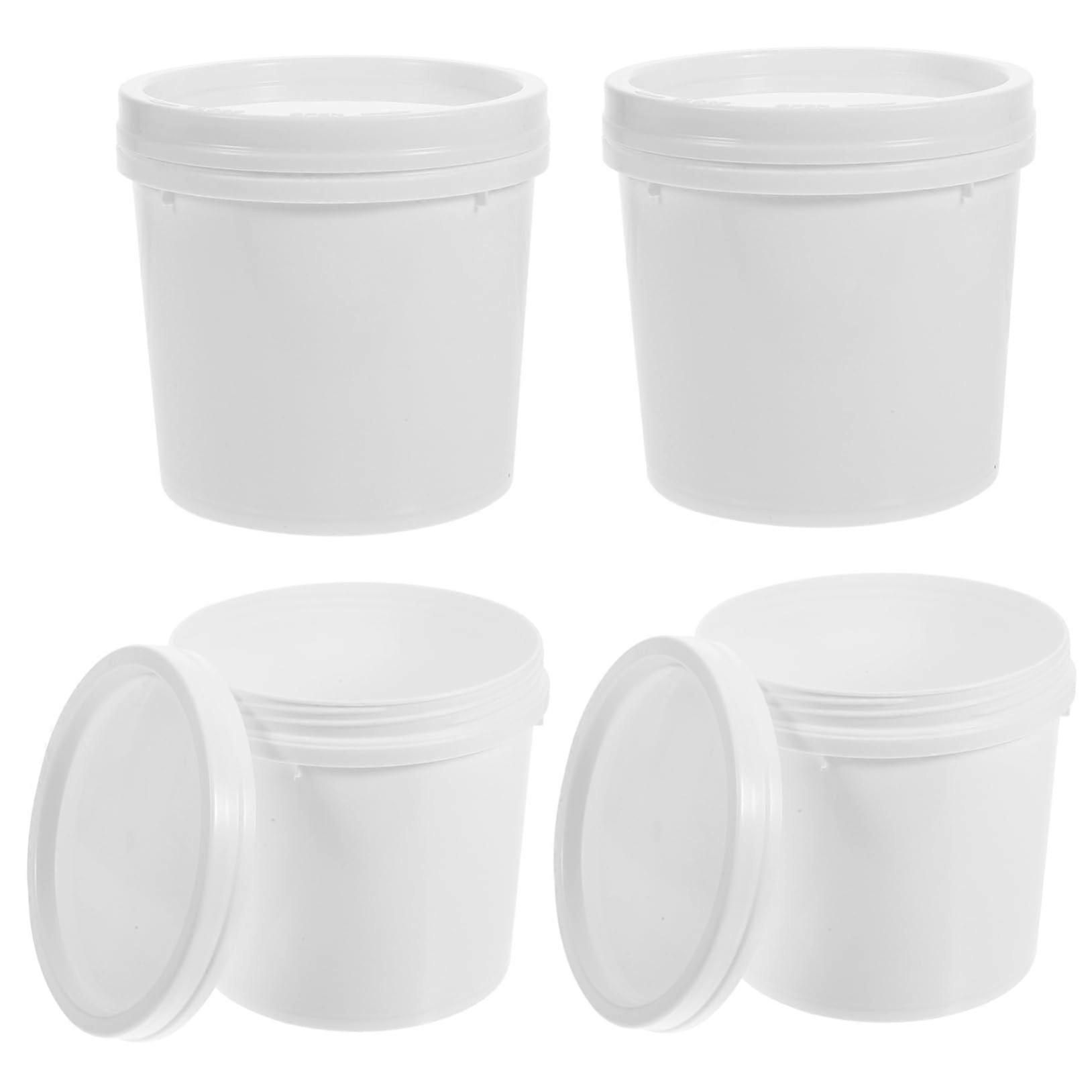 Lockable Plastic Bucket with Lid, Reusable 1Liter Paint Bucket, Portable for Household and Workshop