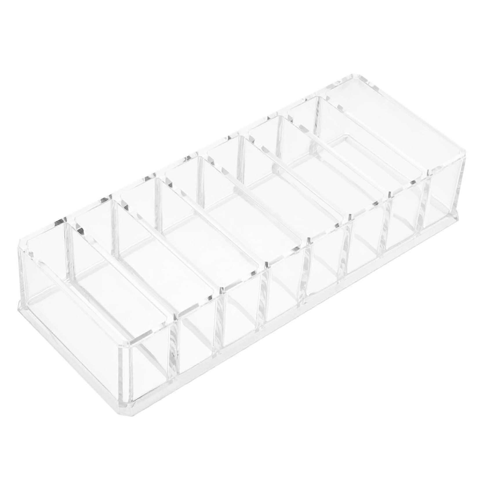 1 Piece Acrylic Makeup Powder Organizer with Compartments for Lipsticks and Pressed Powder