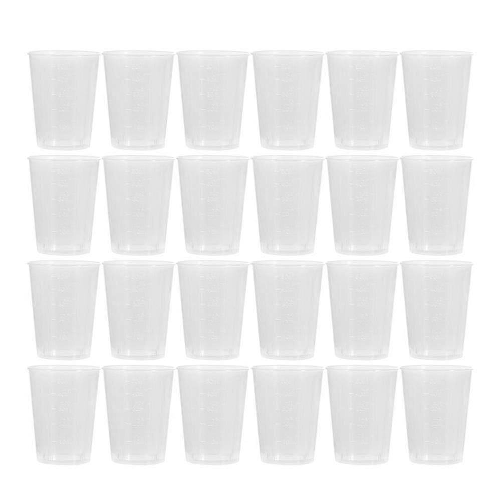 100pcs 50ml Measuring Cups Practical Transparent Plastic Measuring Cups