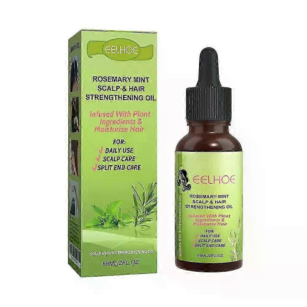 30ml/59ml Scalp Hair Strengthening Oil with Rosemary Mint and Biotin for All Hair Types, Essential Oils Nourishing Treatment for Split Ends
