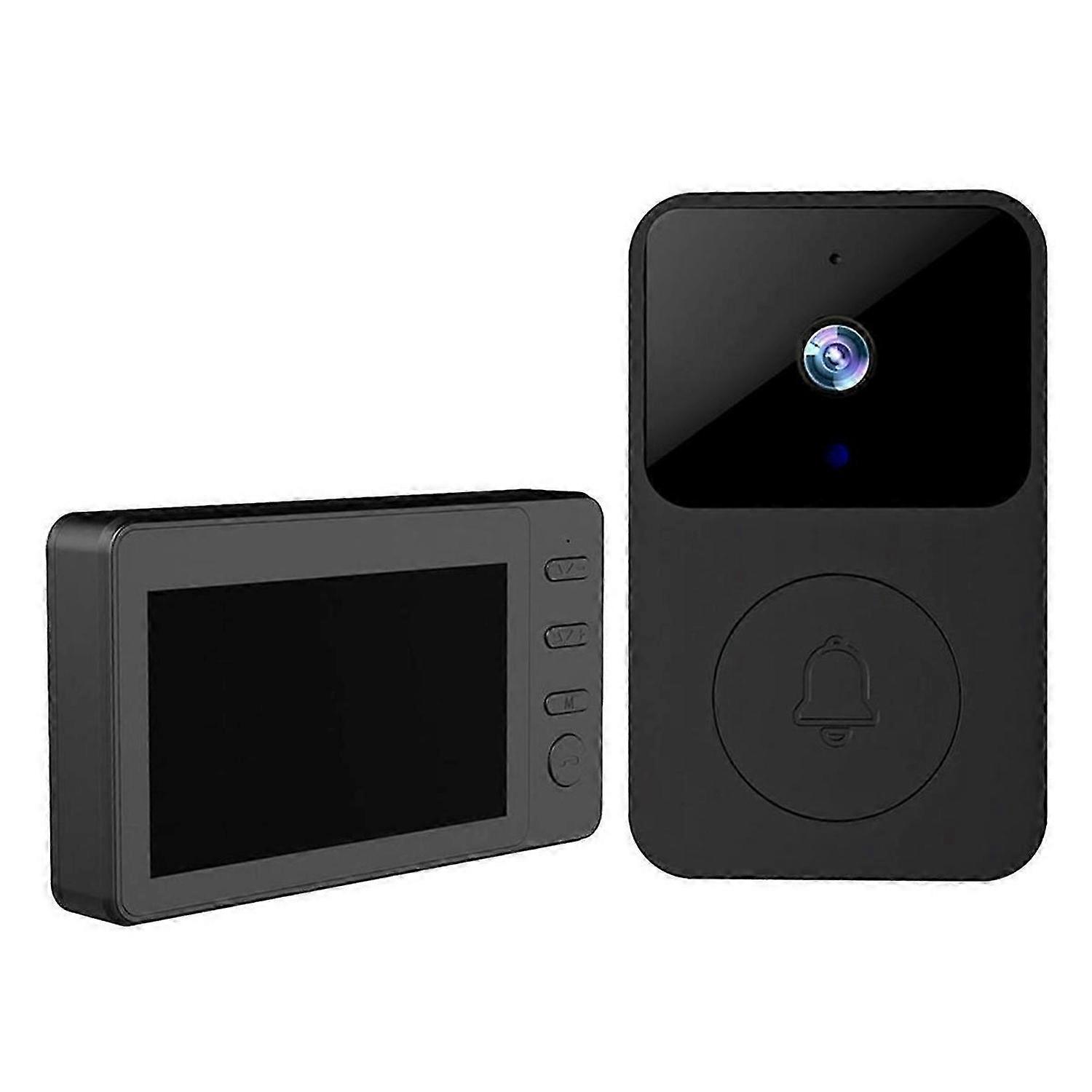 Wireless WiFi Video Doorbell Intercom System with 4.3inch Screen IR Night Vision Two-Way Audio for V