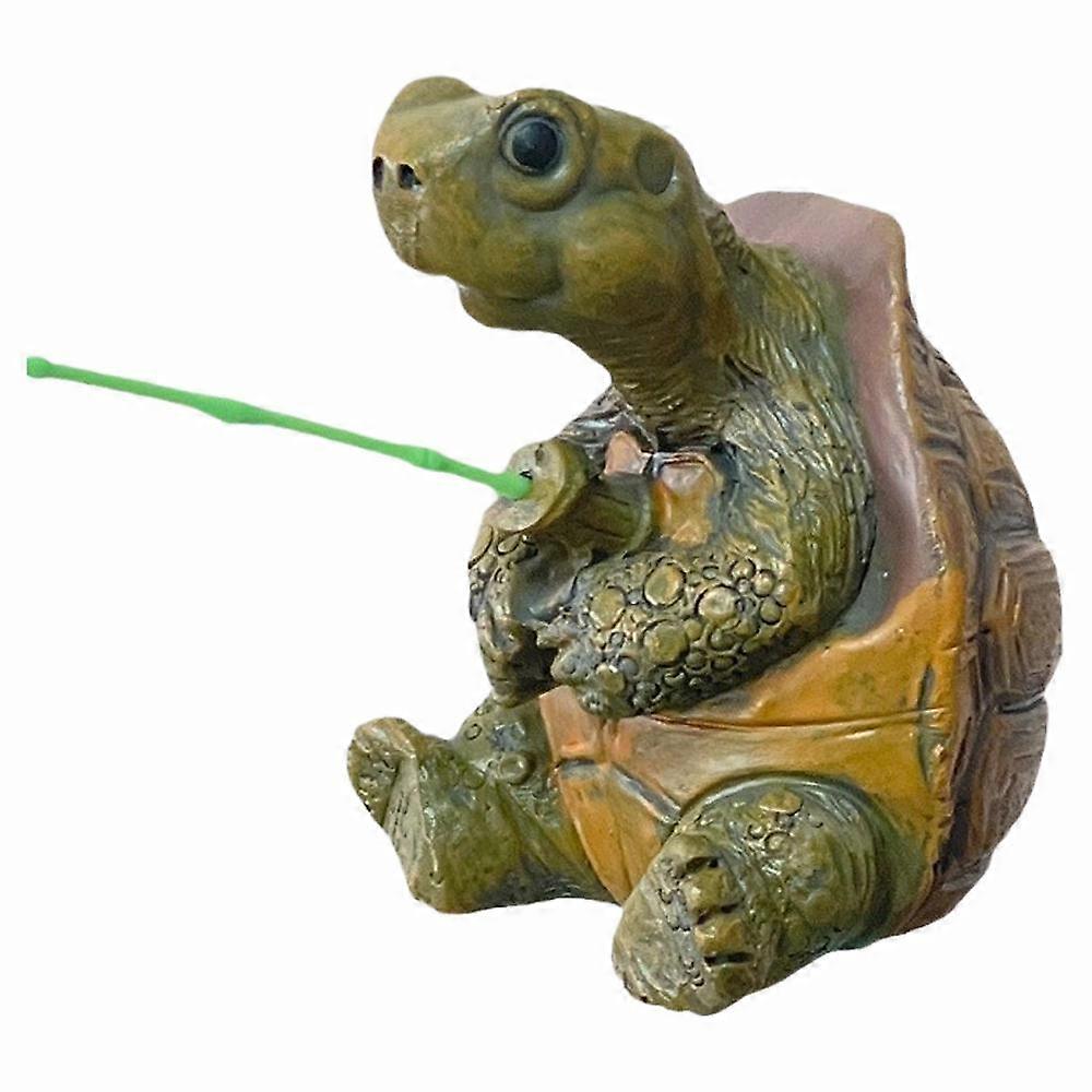Fishing Turtle Statue Cute Simulation Turtle Resin Figurine Sculpture Ornament