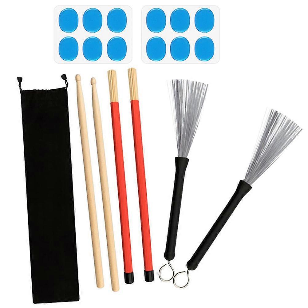 Snare Drum Brushes Drum Sticks Set Experienced Players Cloth Retractable 1Set