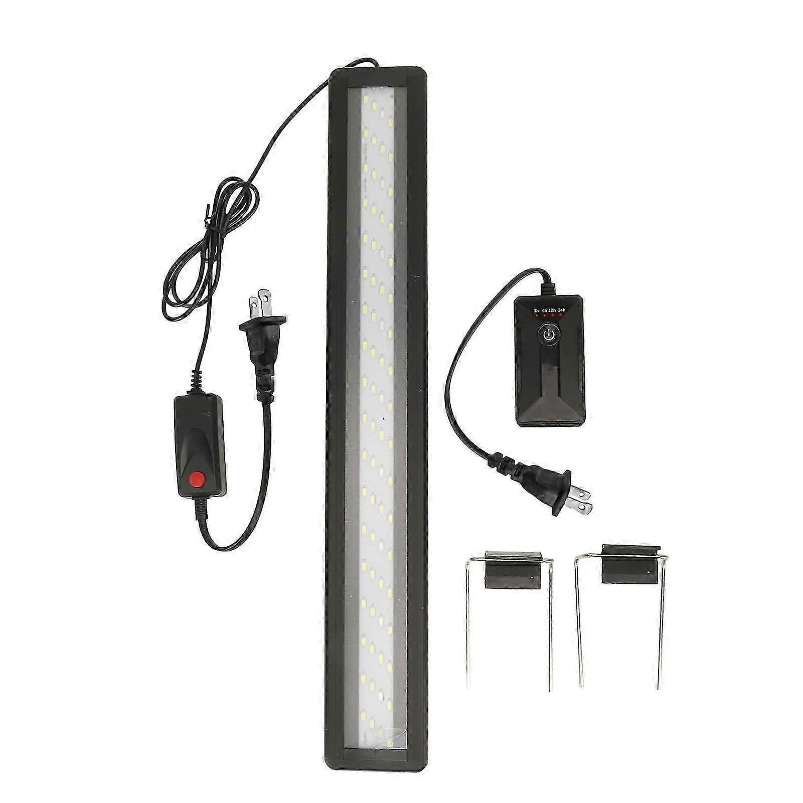 Waterproof Aquarium Lamp with Timer and Expandable Bracket for Planted Tanks, US Plug 110V