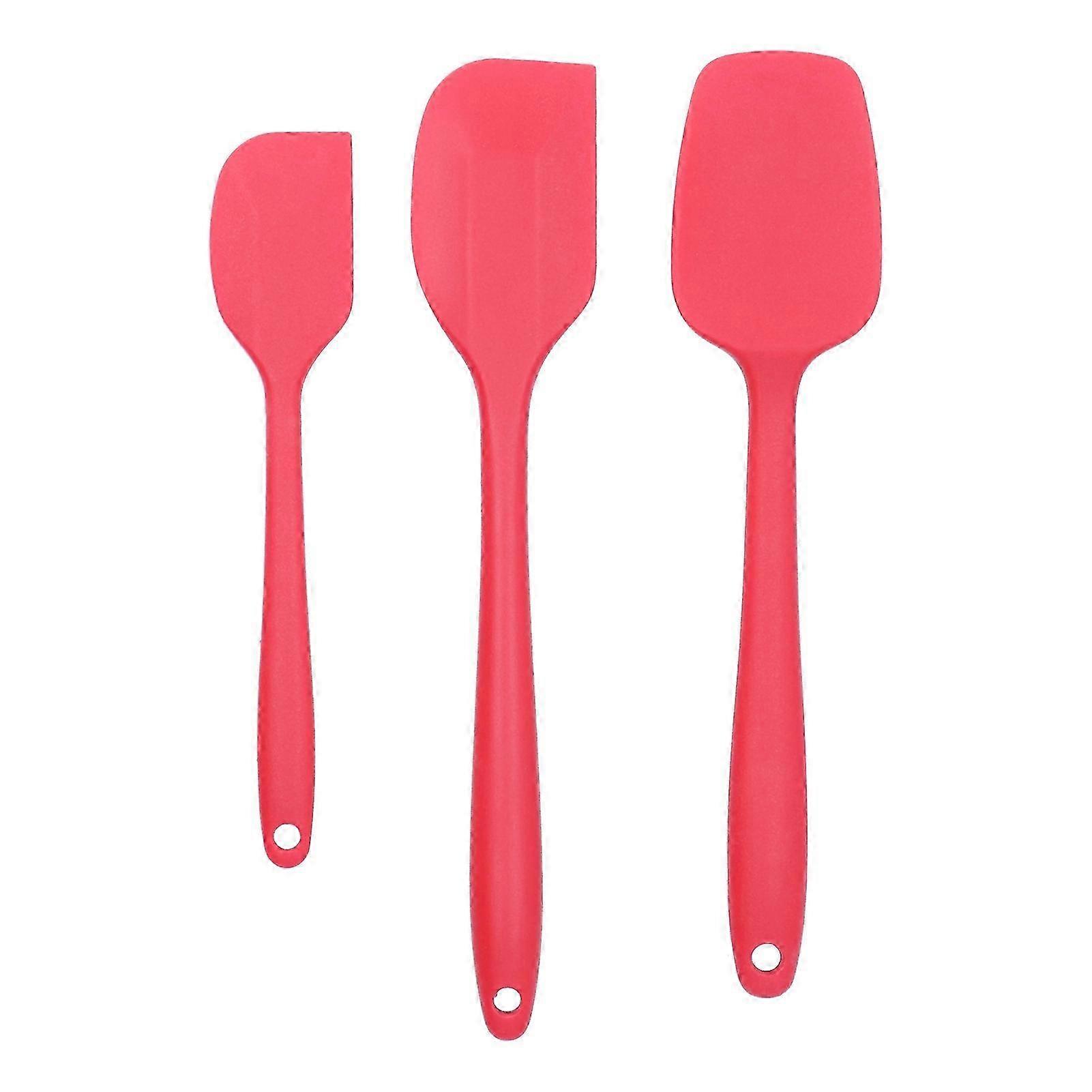Heat Resistant Silicone Spatula for Kitchen Baking and Cooking - Red