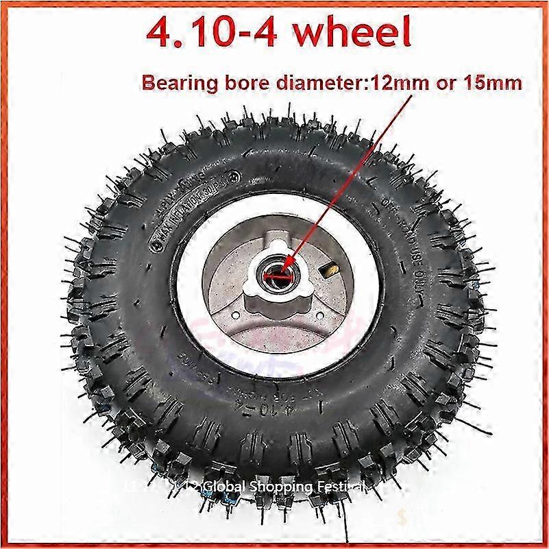 4-Inch Tires, Inner Tubes, and Wheels for Mini 4-Wheel All-Terrain Scooters, 49cc, 4.10